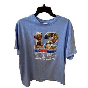 The Big Bang Theory 12 Seasons 2007-2019 Signatures Blue Short Sleeve Shirt XL